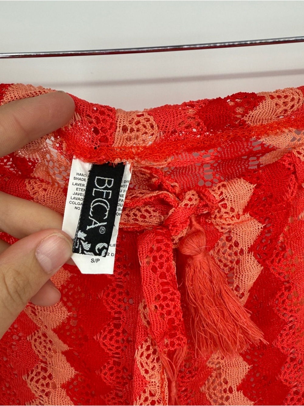 Becca Swim Cover Up Crochet Pants Pink Size S - Picture 4 of 6